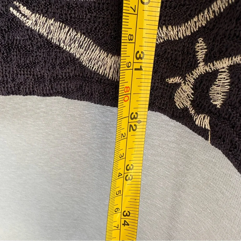 Ming Wang L navy blue white cardigan hook front career wear pit2pit 21 length 32 - Picture 6 of 7